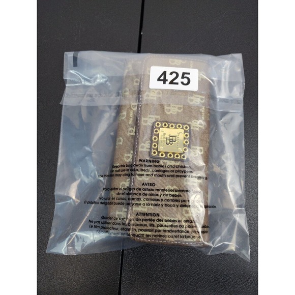 Brentano Trifold Wallet Womens Brown Leather Credit Card Holder Signature Logo - Picture 12 of 12